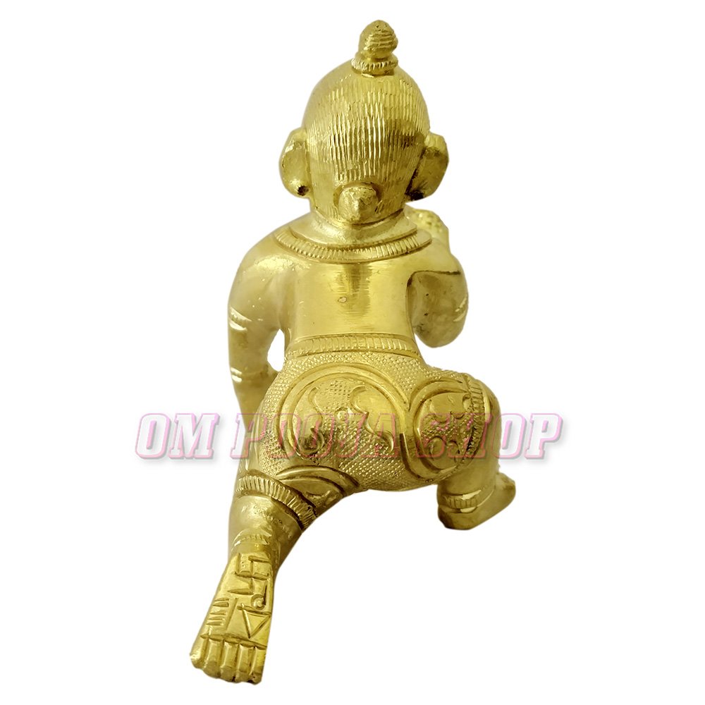 Shree Laddoo Gopal Ji, Krishna Idol, Brass, Golden, Bal Gopal Ji, Lord Krishna Statue, Golden Handmade Idol, Religious, Occasion, God Idol