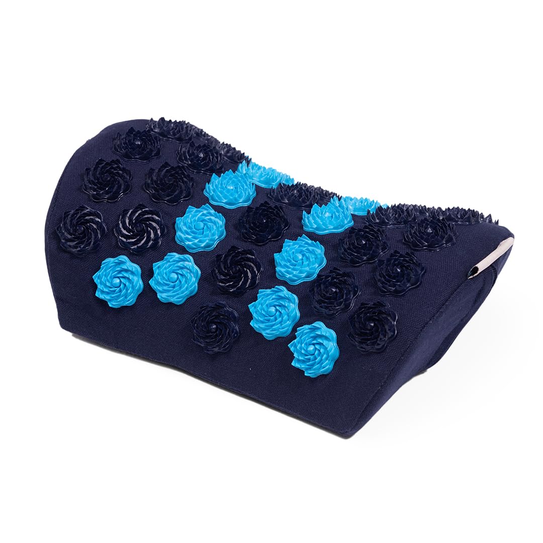 Orthopedic Cervical Pillow For Neck Pain & Shoulder Pain Relief, Midnight Blue | Acupressure Massager Pillow, Reduce Stress & Tension With Neck Pillow | Eco Friendly, Washable Outer Cover