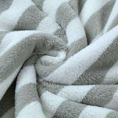 Fezora Microfiber Bath Towels Strip 290 Gsm | Extra Soft Plush & Quick Dry High Absorbency Large Size Towels For Bathing (Grey & White)