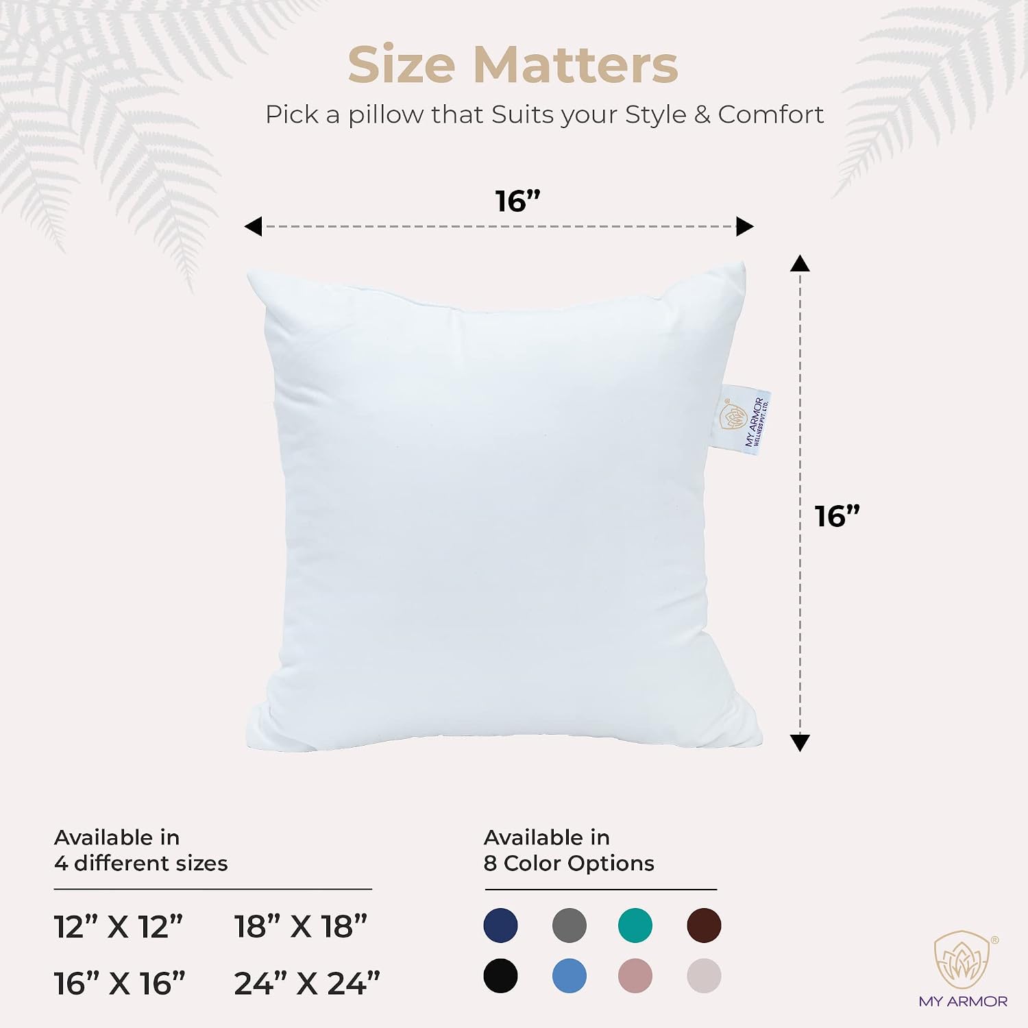 Microfiber Square Soft Pillow Cushion For Sofa & Bed, White - 16 X 16 Inch | Fluffy For Comfort & Back Support | Hypoallergenic, Washable | Premium Velvet Outer Cover With Zip - Pack Of 5