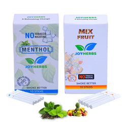 Herbal Cigarettes For Smoking | Mint, Mixed Fruit Flavoured King Size Herbal Smoke Sticks Pack Of 20 | Tobacco Alternatives - Quit Smoking Products -  Tobacco Free & Nicotine Free