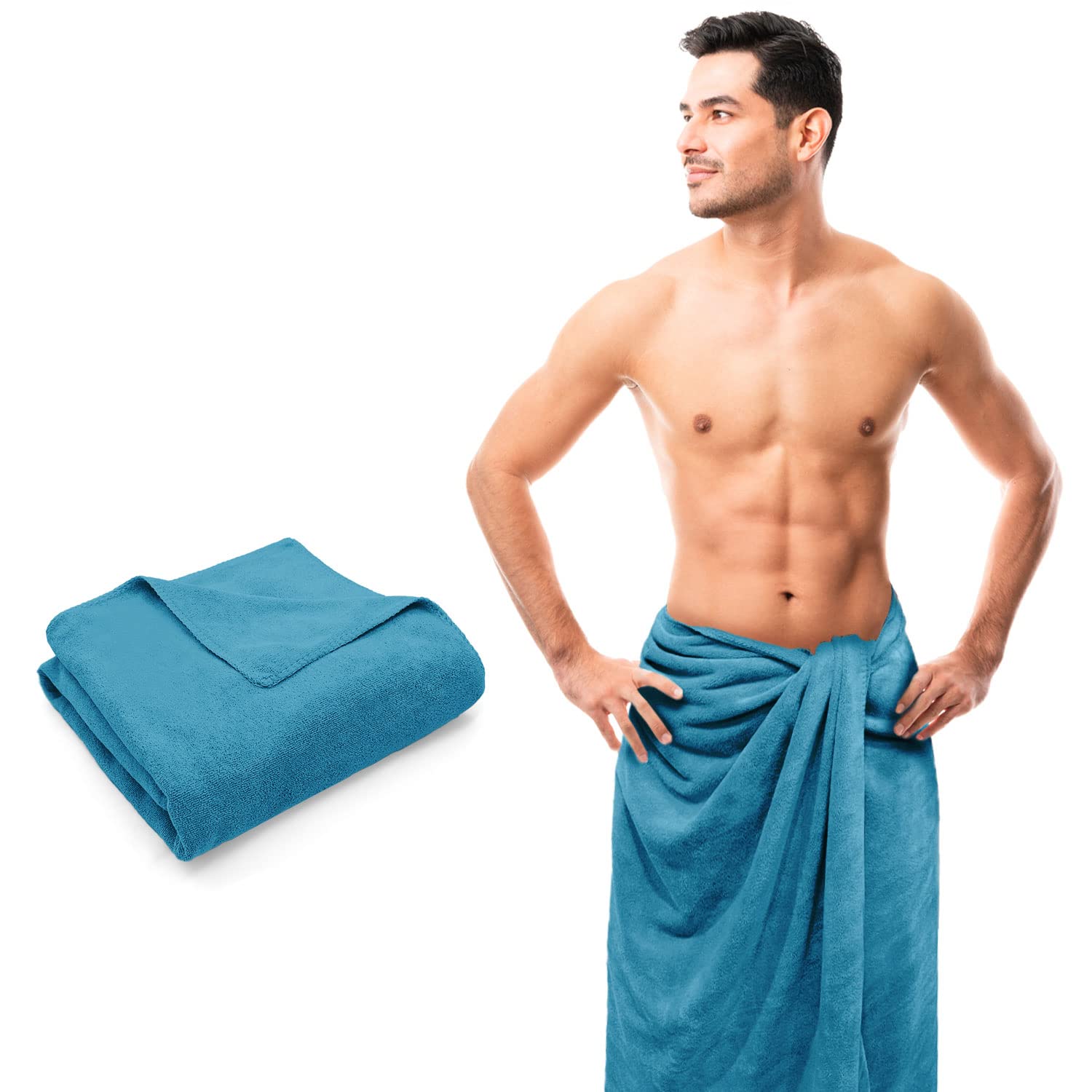 Sassoon Venir Microfiber Men XL Bath Towel 450 Gsm | Ultra Soft Material, Towel For Daily Use (Peacock)