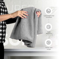 Black Gold The Finer Touch Microfiber Bath Towels 500 Gsm | Super Absorbent, Lightweight, Ultra-Soft, Fade Resistant (Grey)