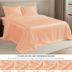 1 Double Bedsheet For King Size With 2 Pillow Covers - 108 X 108 Inches, Peach | Perfect For Romantic Night, Excellent Gift For All Celebrations Bedsheet