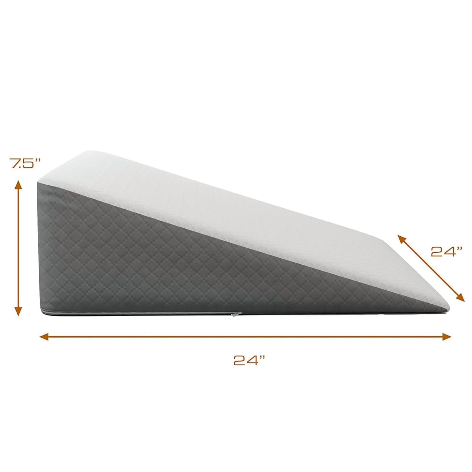 Wedge Pillow, Memory Foam Incline Cushion, For Back Pain Relief - White & Grey | Adjustable Pillow, For Leg & Acid Reflux Relief | Orthopedic Bed Wedge Pillow For Snoring, Surgery Recovery