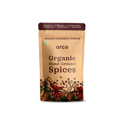 Orco Organic Handground Usda Certified Cinnamon Powder, Natural Finest Dalchini With Anti - Inflammatory And Antioxidant Properties | 100gm 0.2lbs