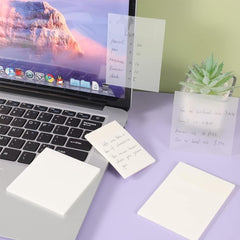 Transparent Sticky Notes, 4 Sizes Clear Writable Self-Adhesive Memo Pads, Waterproof - 400 Sheets