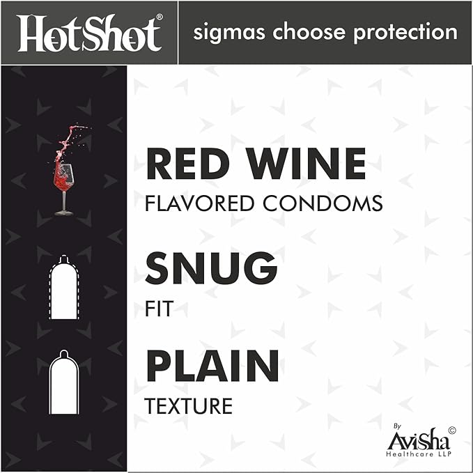 Hot Shot Red Wine Flavored Condom For Men -10 Count