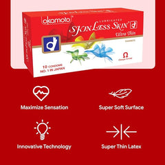 Okamoto Skinless Skin Condoms - Ultra-thin (Okamoto,japan) 5 X 10s (No.1 In Japan)