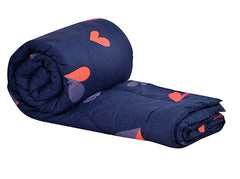 1 Flat Bedsheet For King Size With 2 Pillow Cover + Comforter - 90 X 100 Inch, Dark Blue | Super Soft Glace Cotton - 4 Pcs Bedding Set | Perfect Gifts Set Wedding, Anniversary