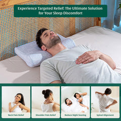 Cervical Contour Memory Foam Orthopedic Bed Pillow For Sleeping, Pain Relief | Washable Zippered Pillow Cover, Adjustable Pillow | Well Suited For All Sleeping Styles, Best Pillow