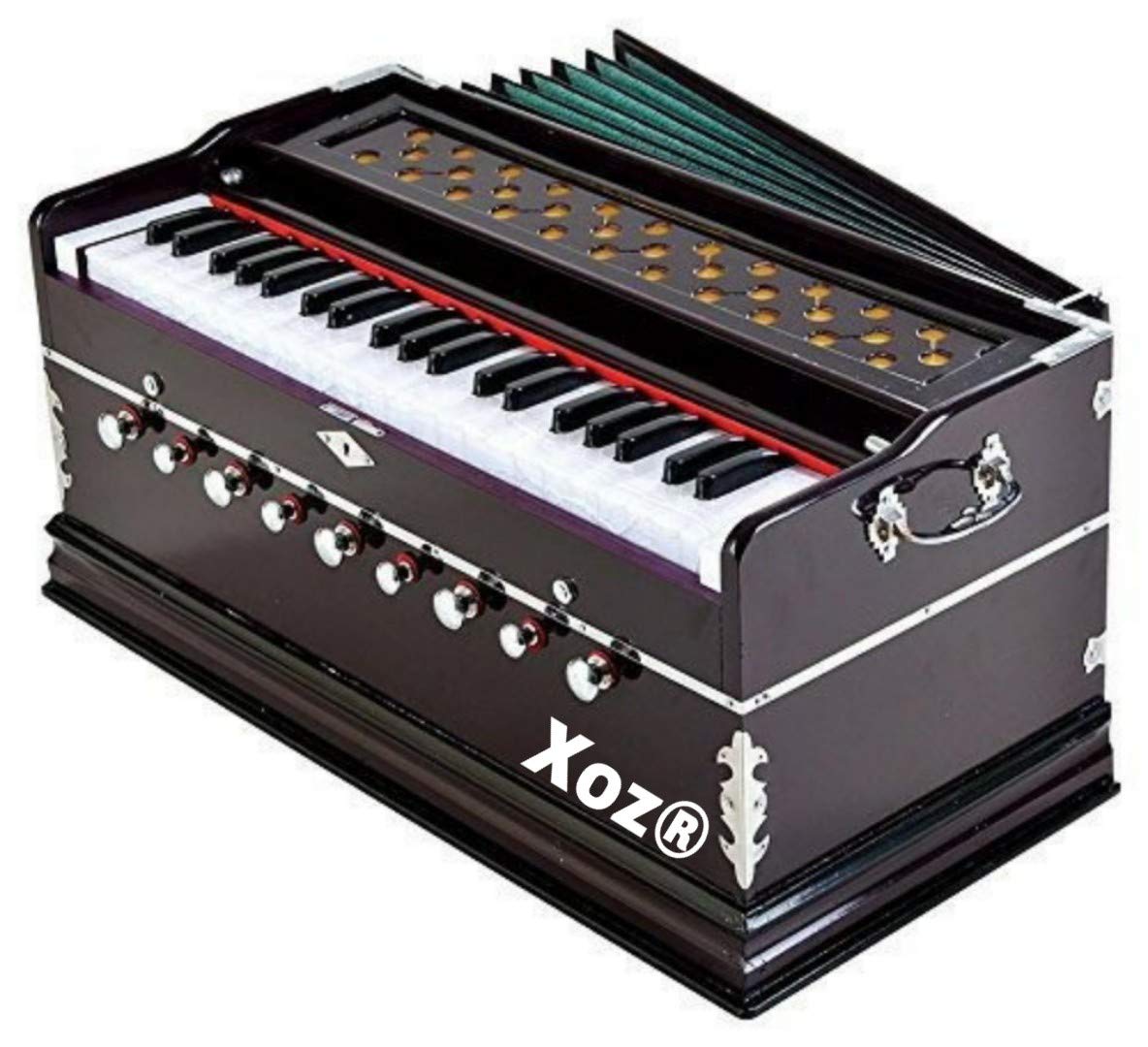 Harmonium 9 Stopper, Churidar Bellow, 42 Key, Two Reed (Bass-Male), 3 1/2 Octave, Kepler, 440 Tuned