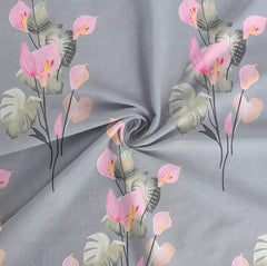 Double Bedsheet With Two King Size Pillow Covers - 90 X 100 Inches, Dark Grey & Pink | 100% Cotton Feel Soft Breathable Wrinkle Free | Ideal For Daily Use Home