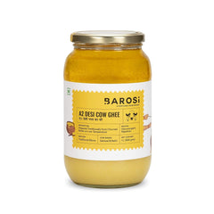 Natural A2 Desi Cow Ghee By Barosi | Rich In Vitamins A, E & Healthy Danedar Cow Desi Ghee Good For Boost Energy | (1 Litr) 33.8 Ounce | Jar Pack