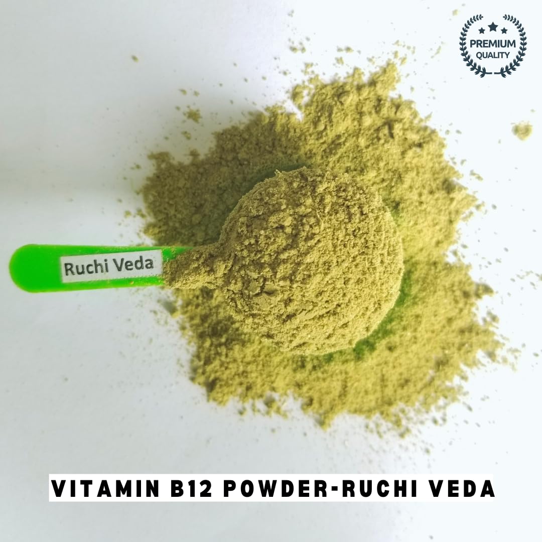 Ruchi Veda Vitamin B12 Powder , Increase B12, Boost Immunity, Digestion & Energy Naturally With Plant - Based Powder | 100gm 0.2lbs