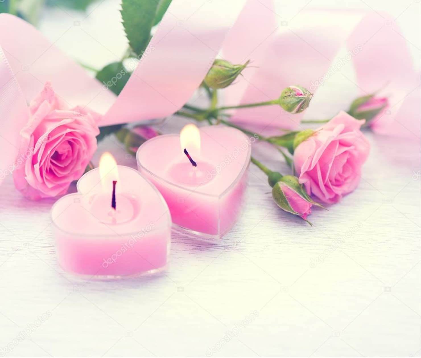 TEALIGHT CANDLES HEART SHAPE FRAGRANCE PINK ROSE | BURNING TIME 5 HOUR SET OF 10