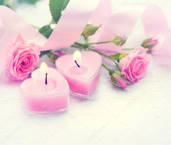 TEALIGHT CANDLES HEART SHAPE FRAGRANCE PINK ROSE | BURNING TIME 5 HOUR SET OF 10