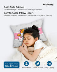 Kids Pillow Cushion With Super Soft Fabric Pillow - 12 X18 Inches | Animal & Cartoon Prints, Soft Pillow, Dual Sided Design | Multi-Purpose, Durable & Easy Care, Made In India - Design 4