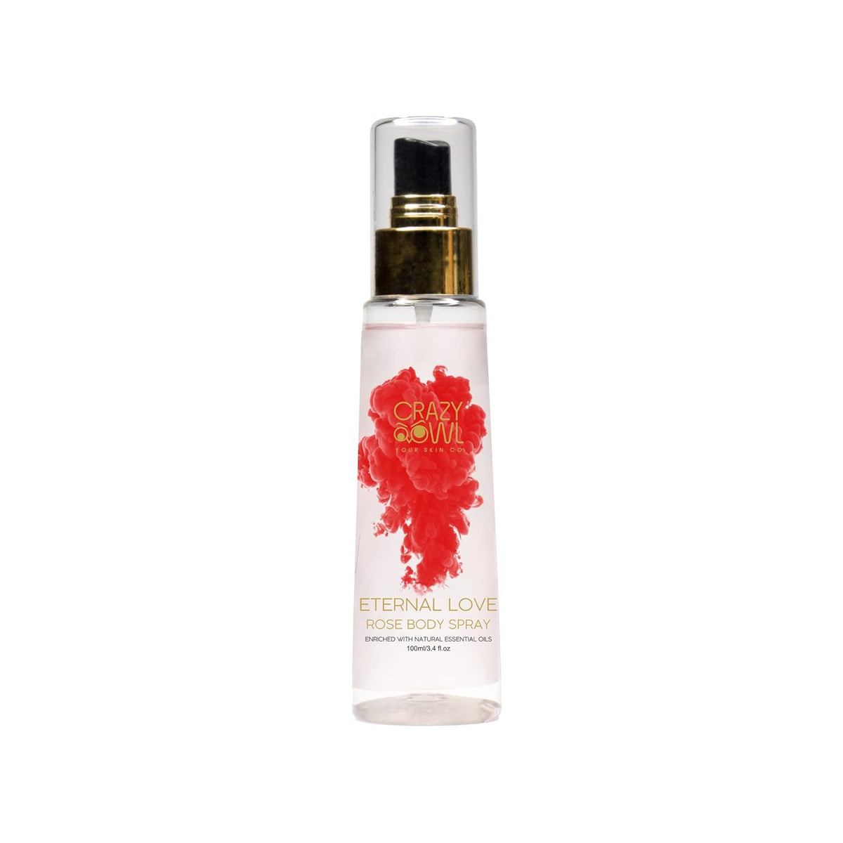 Crazy Owl Eternal Love Rose Body Spray 100ml 3.4 Fl.oz. Strong, Long Lasting, Floral Fragrance With Essential Oils | For Unisex