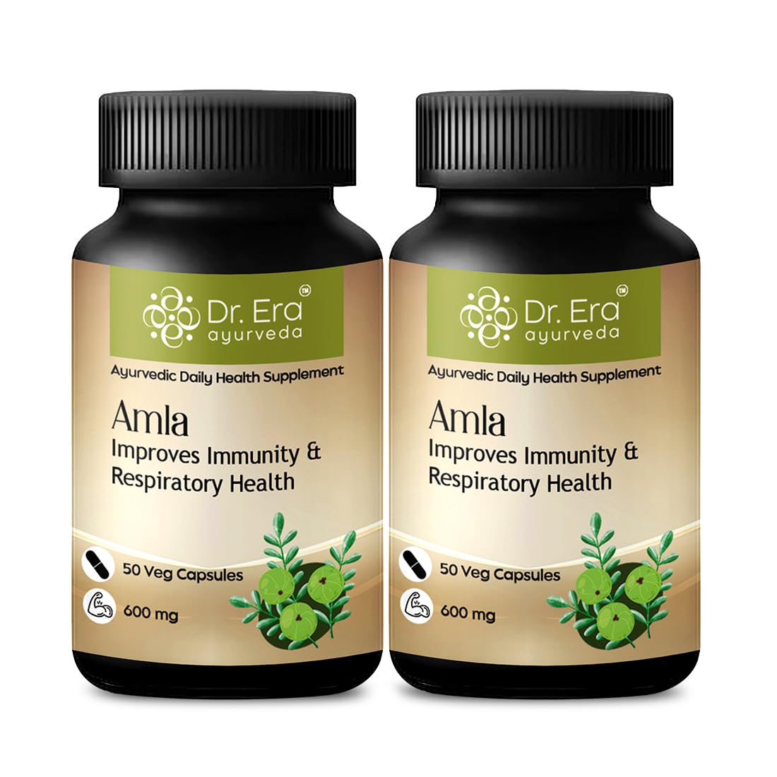 Dr. Era Ayurveda Amla Tablet - Pure Herbs Used | Rich In Vitamin C & Antioxidants , Improves Digestion, Enhances Vision | 50 Veg Tablets , 100gm 0.2lbs , Each Pack Of 2
