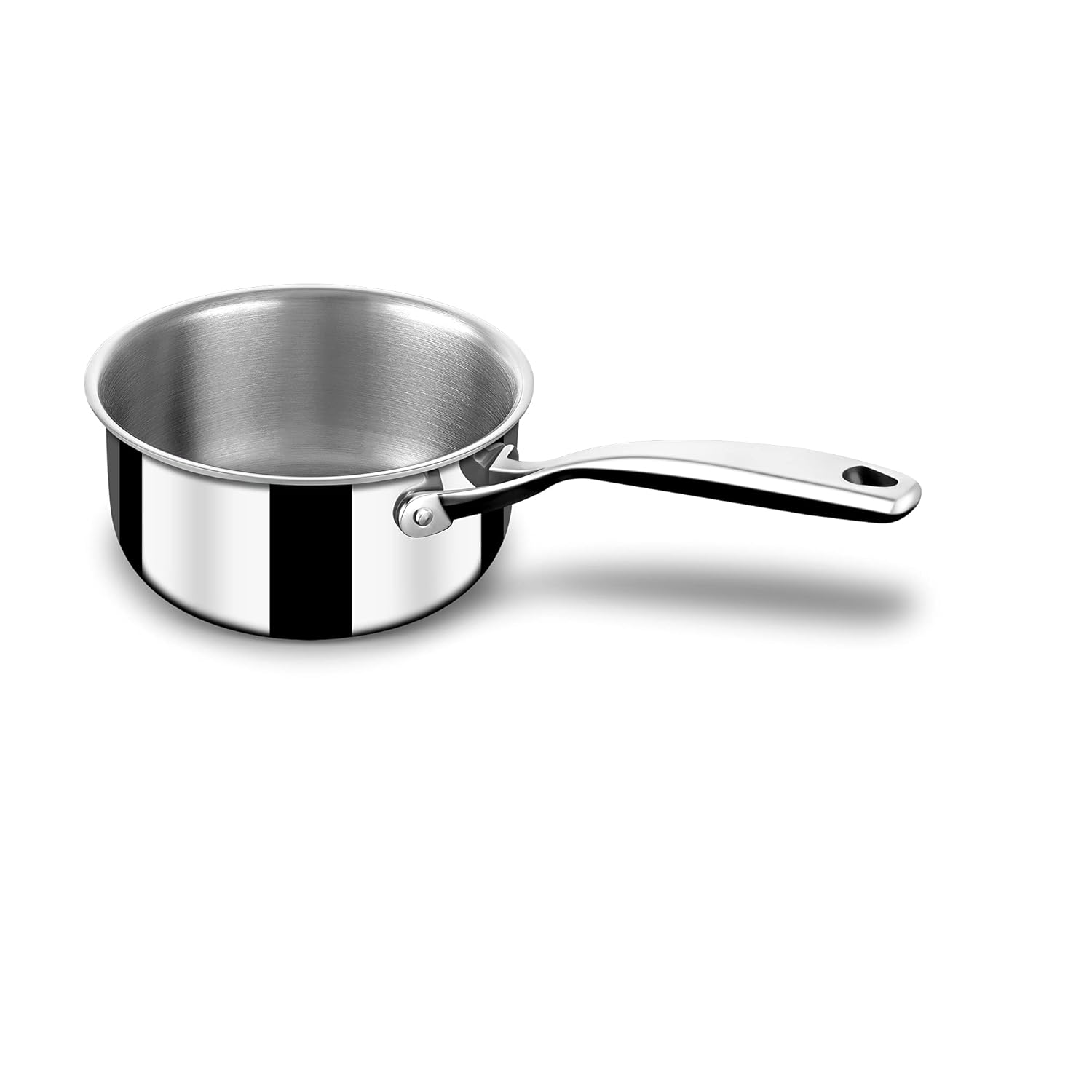 Triply Stainless Steel Tea Pan With Lid, Milk Pan With Lid - 2 Liters, 18cm | Gas & Induction Base Sauce Pan