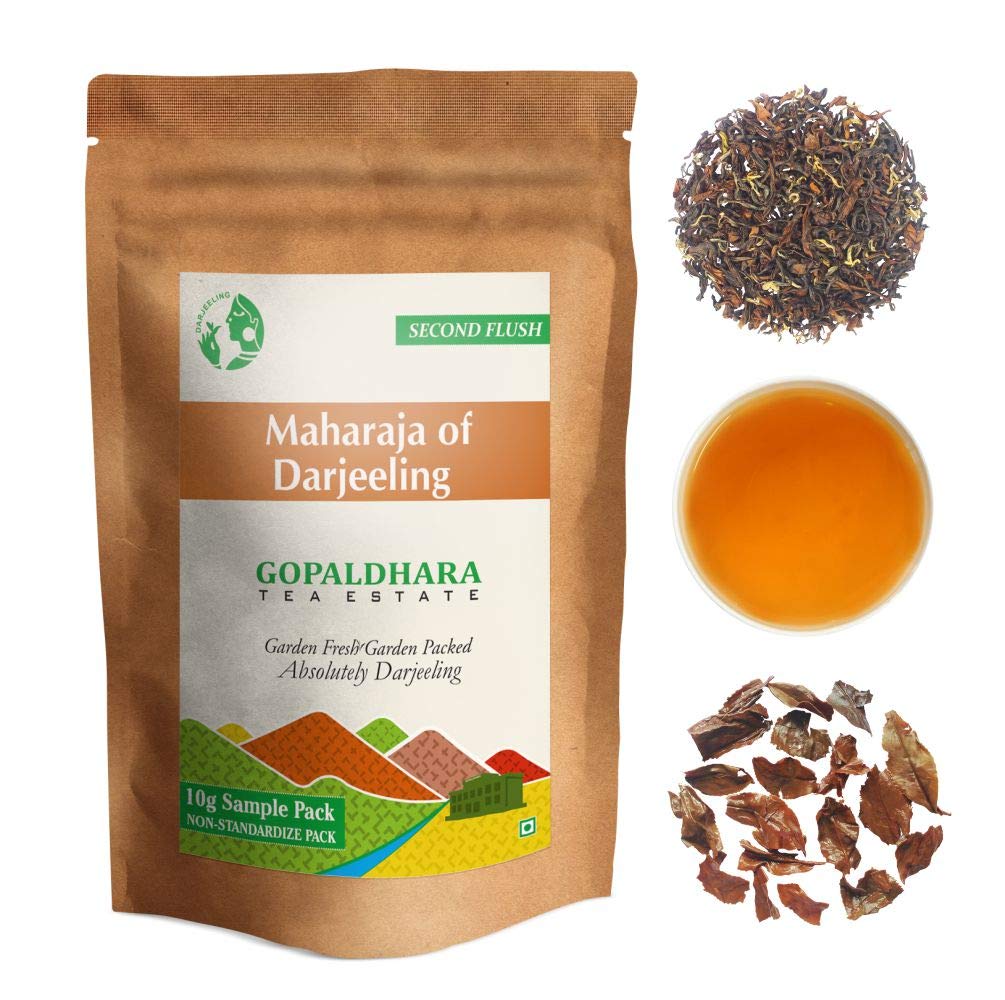 Gopaldhara Darjeeling Tea Second Flush Tea Sample Pouches - Pack Of 7 Teas X 10gm, 0.35 Ounce Each | Second Flush Low Caffeine Loose Leaves