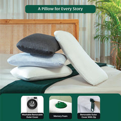 Memory Foam Pillow Set Of 2-Cool Gel Pillow, Neck & Shoulder Pain, XL King - 4 Inch | Cervical Pillow For Sleeping-Orthopedic Pillow For Back, Side & Stomach Sleeper | Medium Firm Pillow