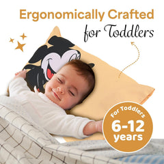 Kids Pillow, For Boys & Girls, Soft Pillow, Disney Mickey - Yellow - 12 X 18 Inch | Soft Microfiber Cushion & Pillow Filler For Sleeping Toddlers | Gentle Neck & Head Support For Comfort - Pack Of 1