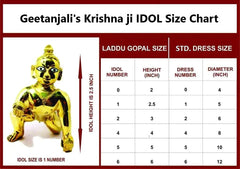 Handcrafted Laddu Gopal Murti, Bal Gopal Statue, Gold, Pure Brass, Idol - 38 Cm, Made In India, Petal Murti | Clean With A Dry & Soft Cloth | For Occasions & Festivals Of India, Pack Of 1