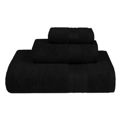 Trident Soft Comfort Air Rich Bath Towels 500 Gsm | 100% Cotton Towel, Super Soft, Highly Absorbent, 3 Pieces (Black)