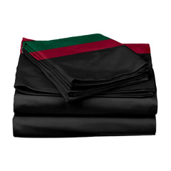 Super King Bedsheet With 2 Pillow Covers - 108 X 108 Inches, Black & Red | Hypoallergenic, Breathable, Gentle On Skin & Hair, Fade & Wrinkle Resistant, Wedding Gift For Couples