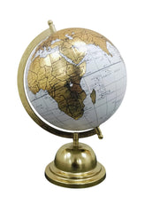 Rotating World Globe 8 Inch With Gold Metal Arc For Education & Learning For Kids & Students, Geography Lovers, Showpiece For Home Decor, Office Desk, Study Table, Gift, Pack Of 1