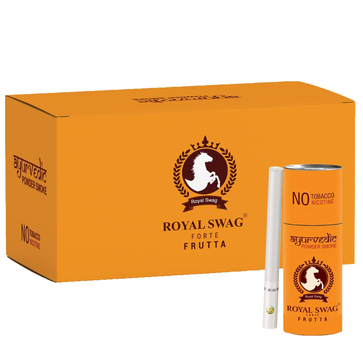 Royal Swag Ayurvedic Herbal Cigarettes, Frutta Flavour Smoke 50 Sticks 100% Nicotine Free & Tobacco Free(Non-Addictive) | Natural Herbs Clove, Tulsi, Cinnamon, Green Tea - Smoking Cassation