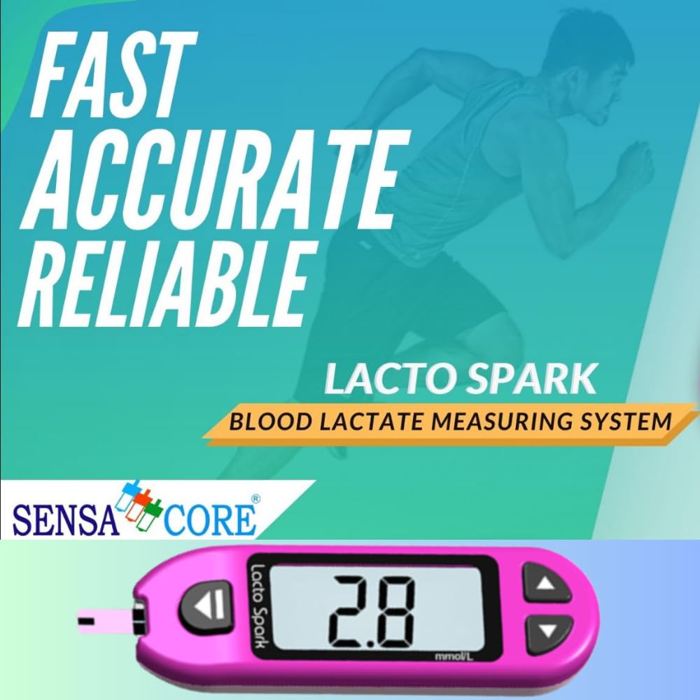 B-Arm Lacto Spark Lactate Testing Kit | Digital Blood Lactate Meter With 25 Strips & 25 Lancets | Accurate Metabolic Testing Kit For Athletes, Coaches & Healthcare Professionals