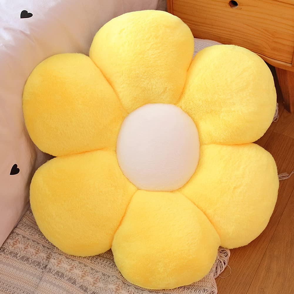 Sunflower Shaped Pillow 6 Kali, Cute Preppy Decorative Throw Pillow, Yellow - 25 Cm | Floor Cushion With Fiber Filling For Aesthetic Decoration | Soft & Plush Pillow, Versatile Use