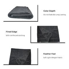 Bhapri Turkish 100% Cotton Luxury Bath Towels 500 Gsm | Lightweight Soft & Absorbent Quick Dry Plush Bathroom Towels (Black)
