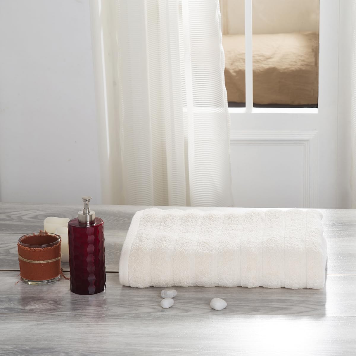 Maspar 100% Cotton Casper Bath Towel 700 Gsm (Beige)