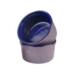 Studio Pottery Ceramic Dessert Dip Bowls Set Of 2 - Purple & Blue, 150ml Each | Chutney Bowls - Ketchup Bowls