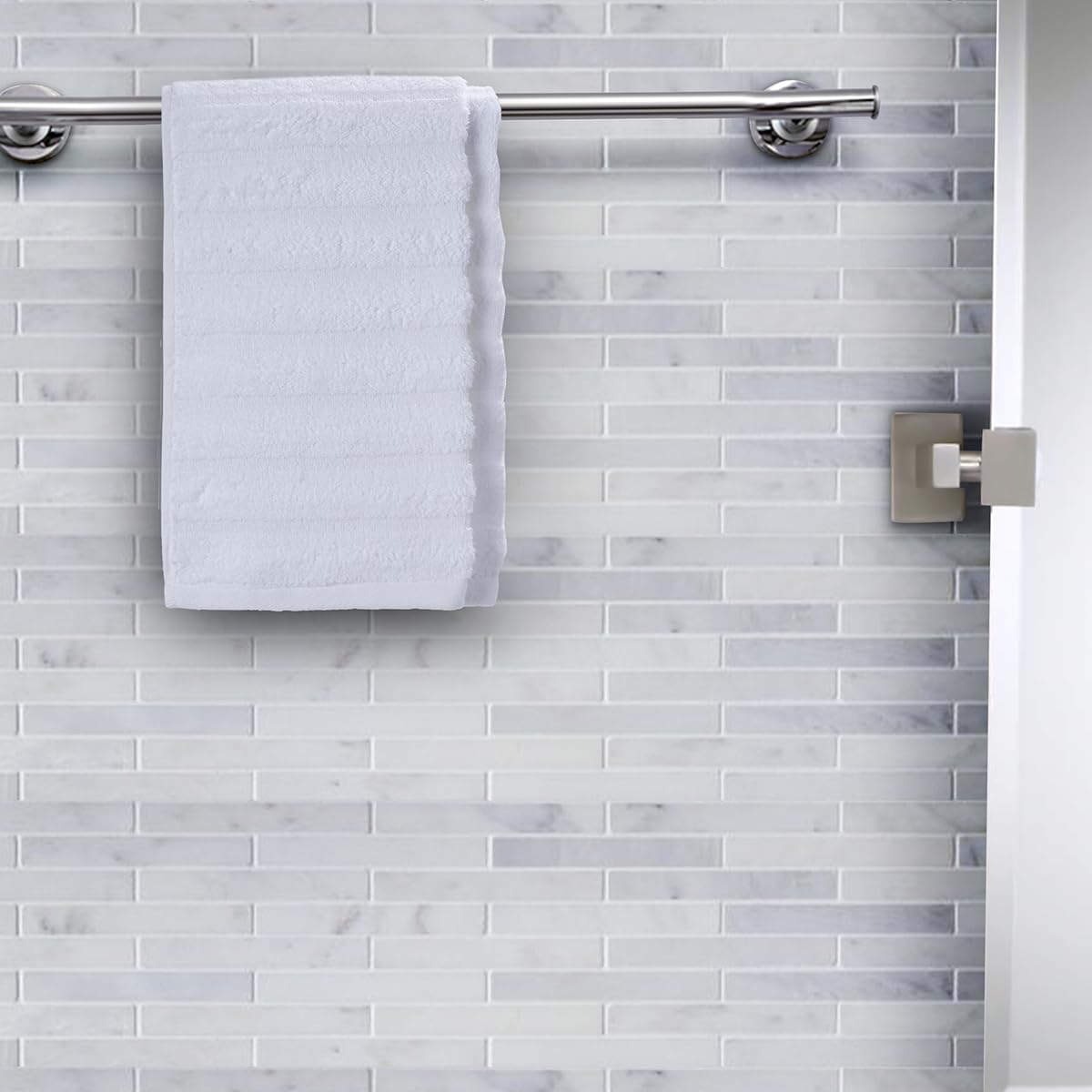 Maspar 100% Cotton Casper Hand Towel 500 Gsm (White) - 2 Pcs