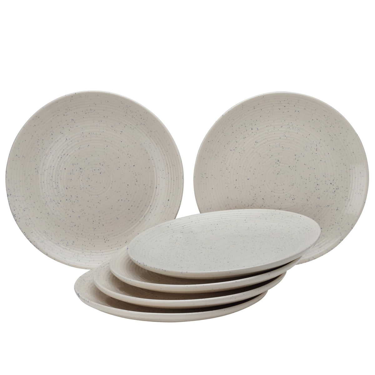 Ceramic Handmade Serving Dinner Plates Set Of 6 - 10 Inch, Ivory White | Stoneware - Dinnerware Set | Scratch Resistant, Microwave & Dishwasher Safe