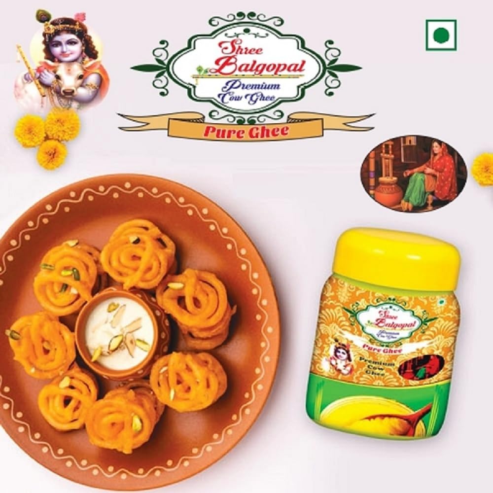 100% Pure Desi Ghee By Shree Balgopal | Rich In Protein & Fiber Healthy Desi Ghee Good For Puja | (1 Litr) 33.8 Ounce | Jar Pack