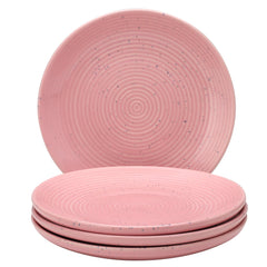 Ceramic Handcrafted Serving Handmade Small Quarter Plates Set Of 4, Blush Pink - Diameter: 7.4 Inch | Stoneware - Dinnerware, Scratch Resistant, Microwave & Dishwasher Safe