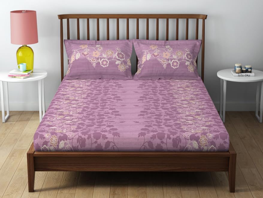 100% Cotton Double Bedsheet With 2 Pillow Cover - 90 X 100 Inches, Blush | Soft & Breathable, Comfortable & Durable Bedding For All Seasons