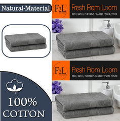Fresh From Loom Luxury Edition Egyptian 100% Pure Cotton Bath Towel 1200 Gsm | High Water Heavy Soft Dual Stitched Bath Towel (Charcoal Grey) - 2 Pcs