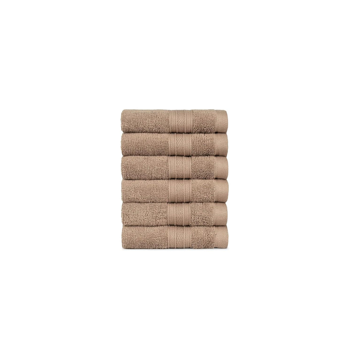 Trident Soft Comfort Air Rich 100% Cotton Towel For Face 500 Gsm | Highly Absorbent Towels For Men/Women, 6 Pcs (Acorn)
