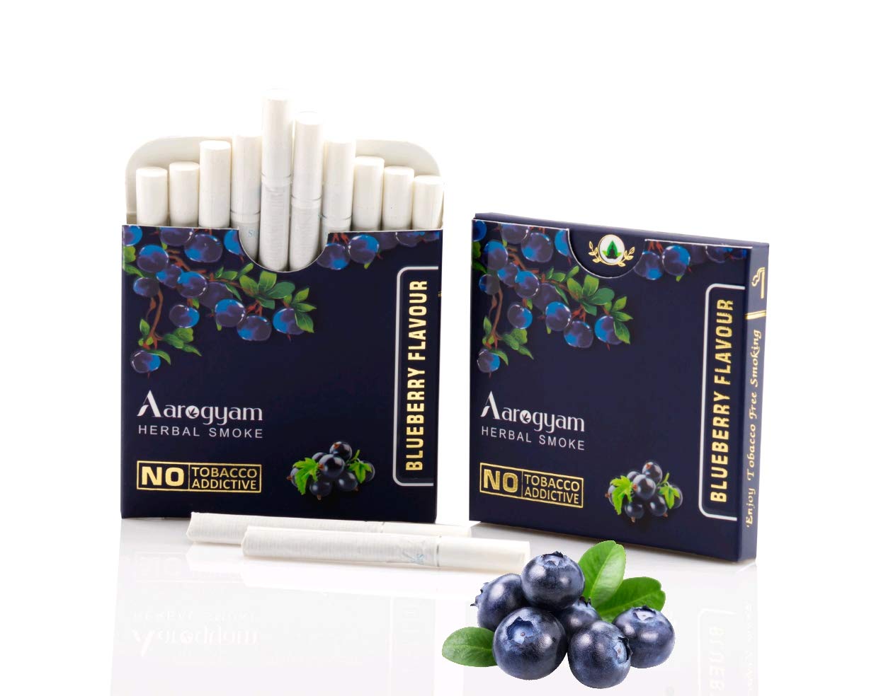 Blueberry Flavour Cigarette For Relieve Stress & Mood Enhance - 10 Sticks In Each Packet | No Bad Smell, Non Addictive, No Harmful - Tobacco & Nicotine Free