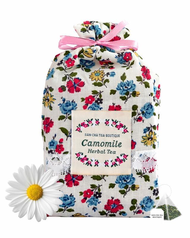 San-Cha Pure Chamomile Herbal Tea - 15 Biodegradable Herbal Tea Bags | Provides Good Sleep, Reduces Stress - Caffeine Free, Environment Friendly