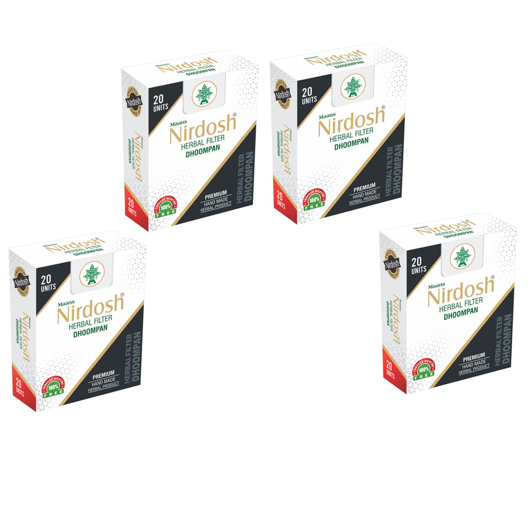 Premium Flavored Herbal Filter Dhoompan Sticks - Pack Of 4X 20 Pcs Herbal Cigarette | Bidi Sticks Rolled In Tendu Leaves, Non-Addictive Sticks - Tobacco Free & Nicotine Free