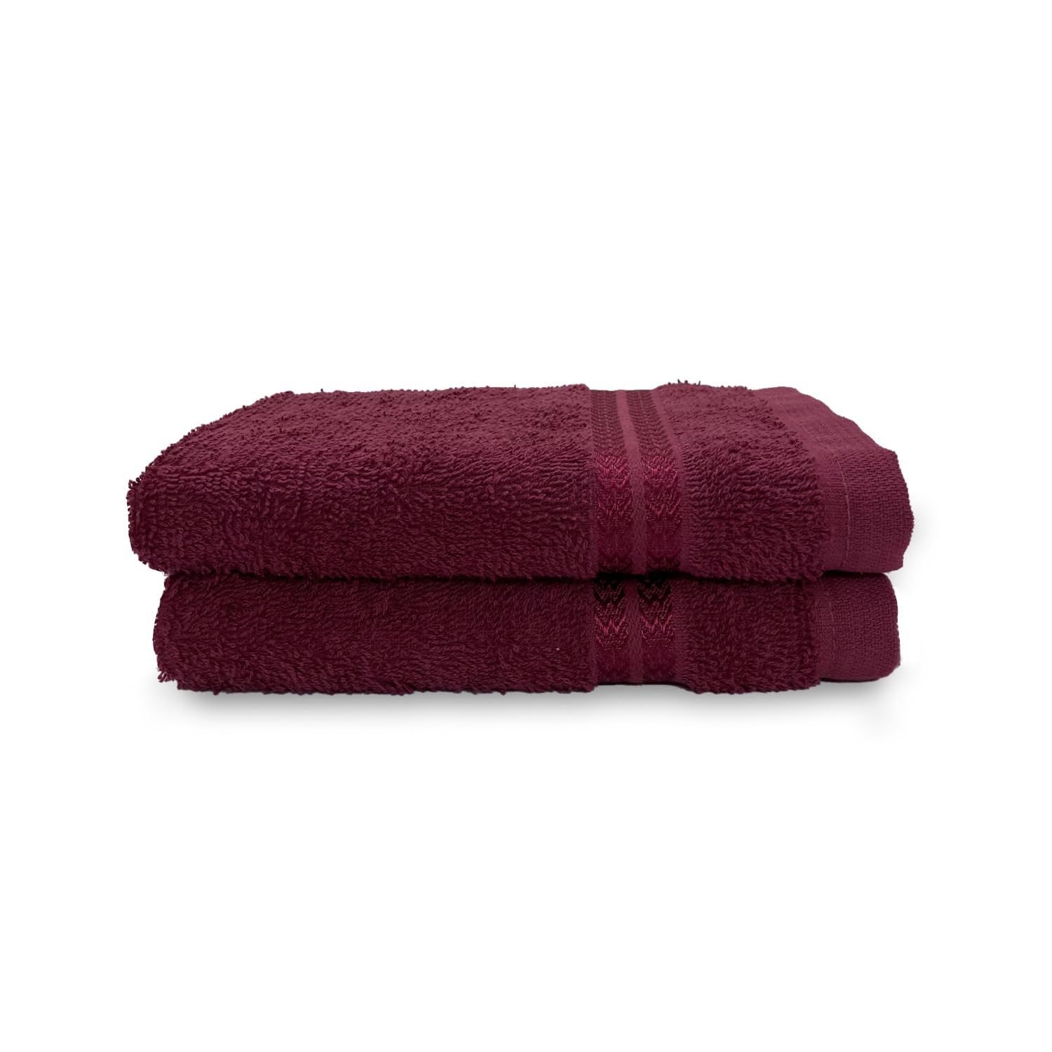 Welspun 100% Cotton Hand Towel 450 Gsm | Anti Bacterial Bright Colours High Absorbency -Berry (Pack Of 2)