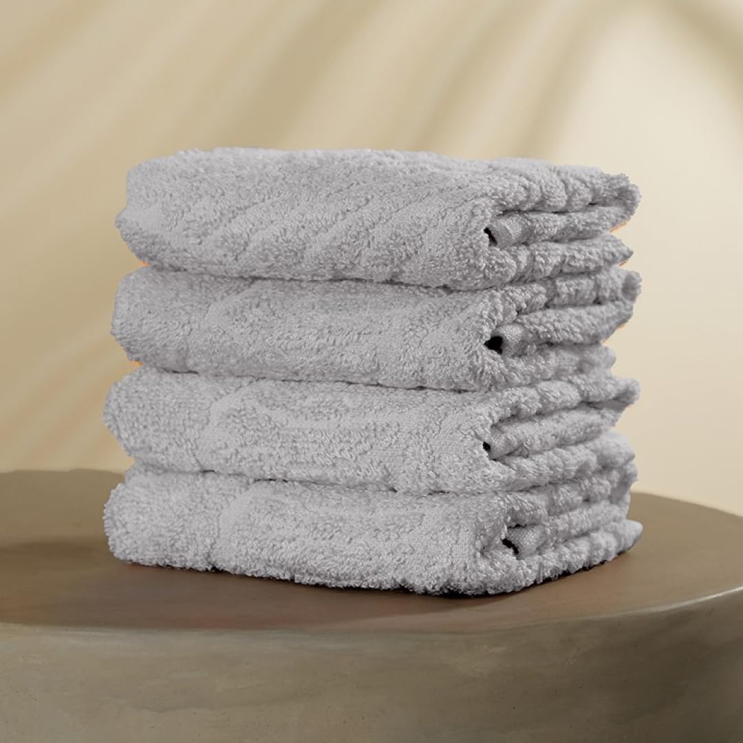 Musa Banana Face Towels 400 Gsm | Terry Face Towel With Free Bag | Super Soft & Ultra Absorbent Towels For Facewash (Shadow Grey)- Set Of 4